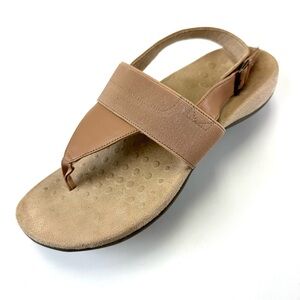 Vionic Danita nude thong sandals Size 10 womens casual neutral comfort Orthotic